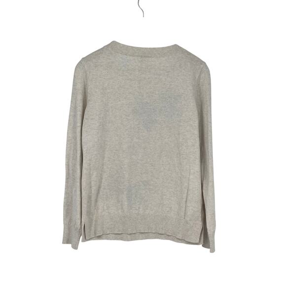 Loft Outlet Cotton Cream Novelty Bow Sweater‎ Size M Girl Coquette Soft Girl - Picture 2 of 4